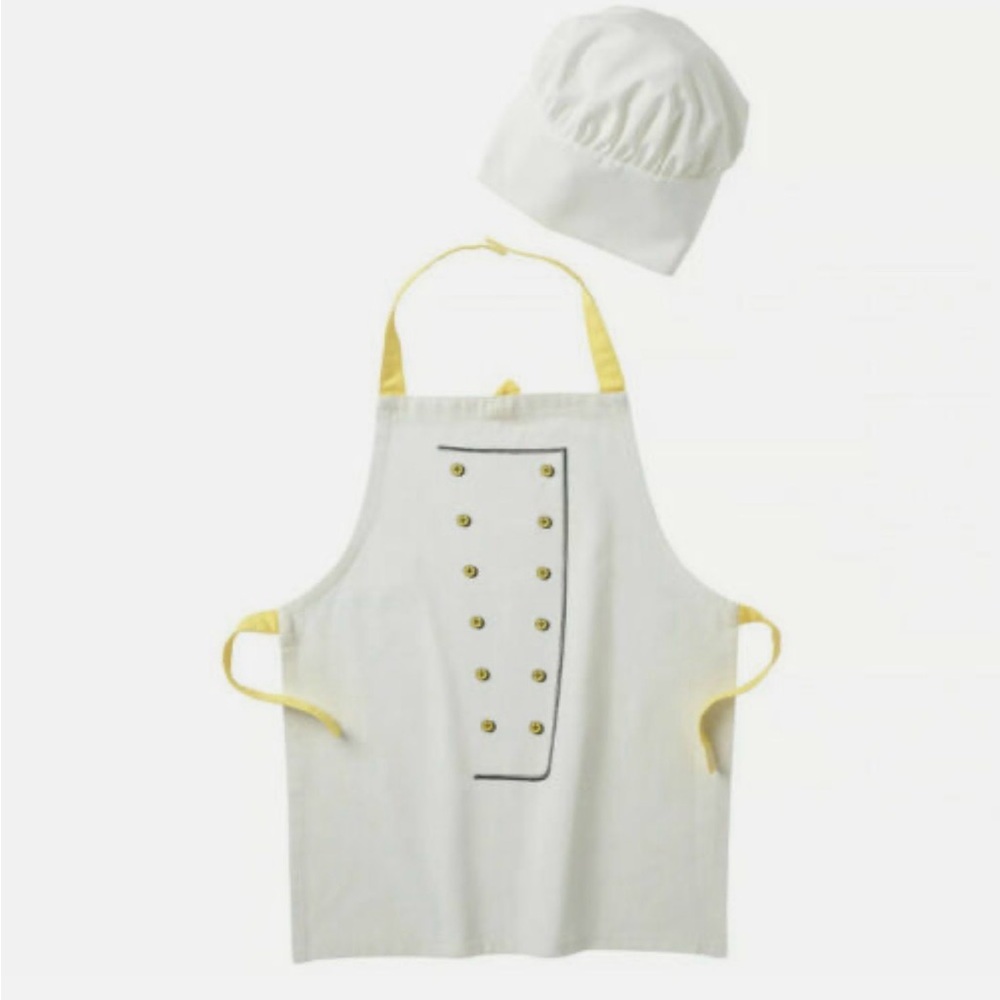 IKEA Kids Chef Hat and Apron Set - White and Yellow C142